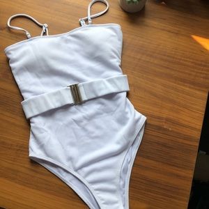 BRAND NEW White One Piece Swimsuit (Size S)